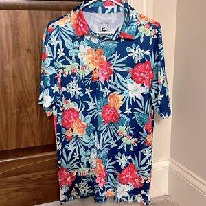 NWOT Sz Large Proud 90 ‘Tropical Thunder’ Golf Polo